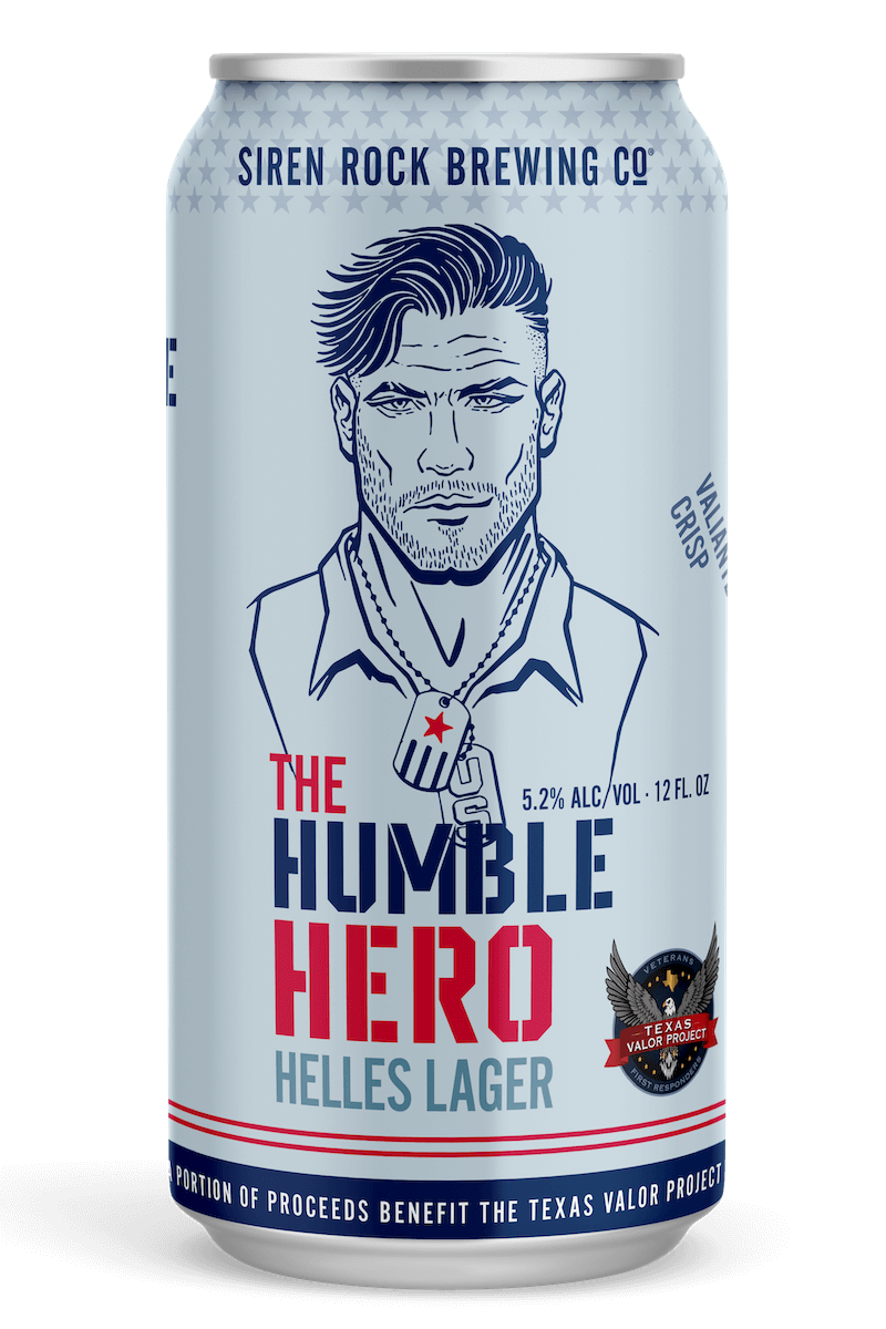 Siren Rock Brewery 12oz can of the Humble Hero Helles Lager