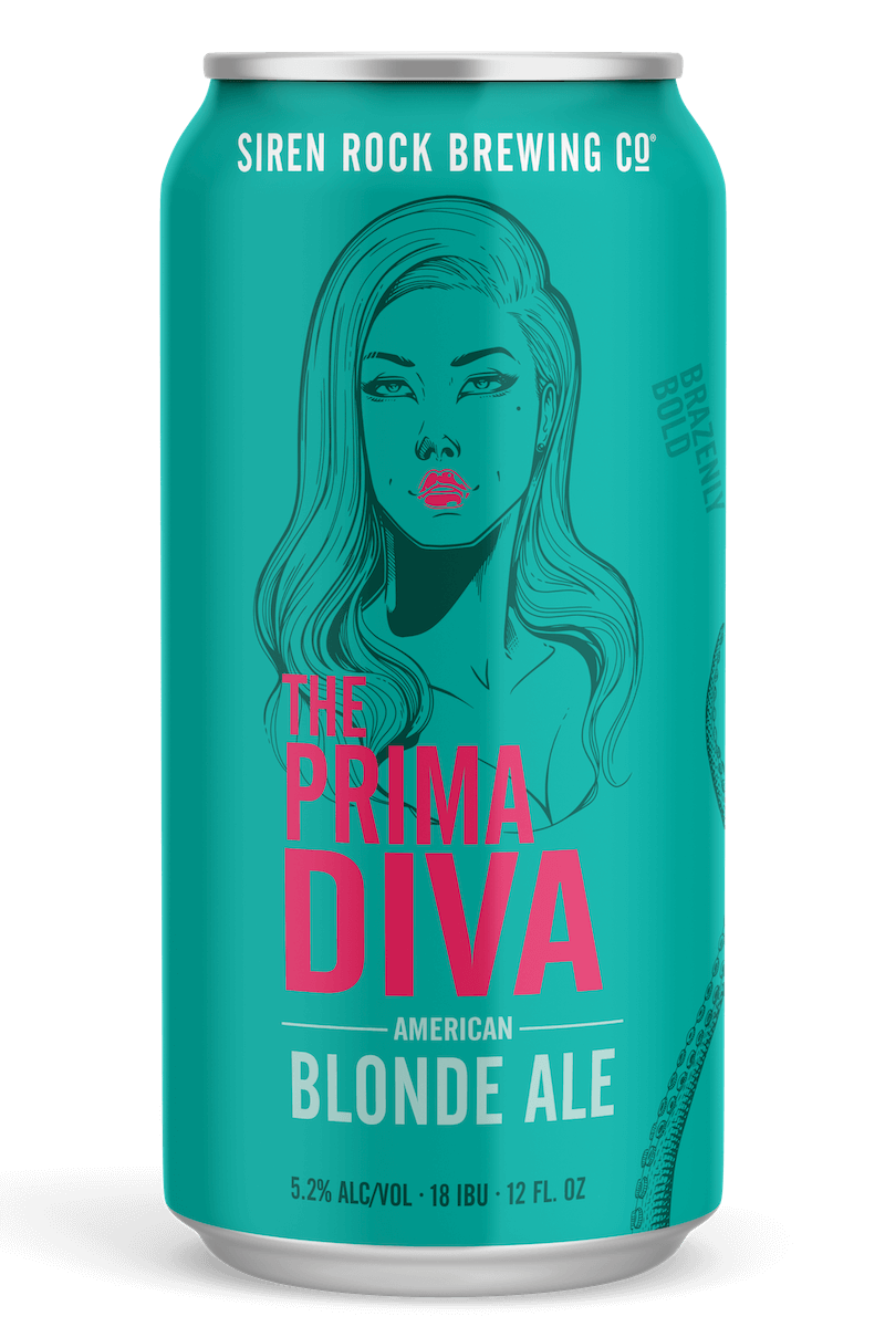 Siren Rock Brewery 12oz can of the Prima Diva Blonde Ale