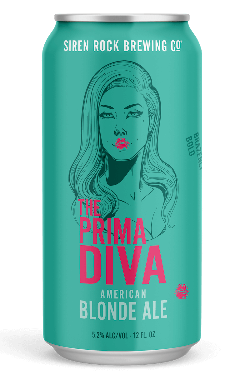 Siren Rock Brewery 12oz can of the Prima Diva Blonde Ale